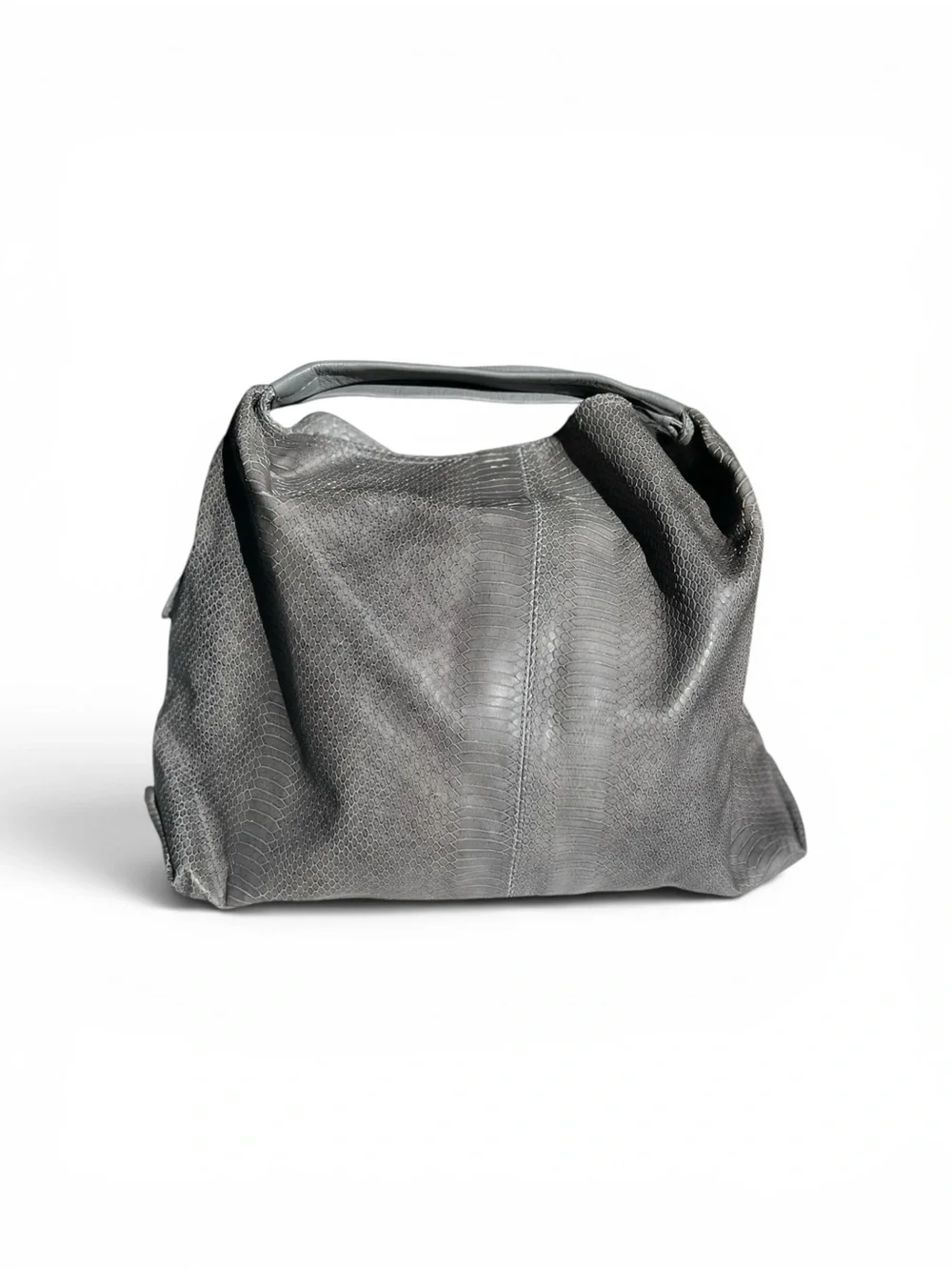 FURLA Elisabeth Hobo Bag Creta Python Embossed Leather Tote EUC
